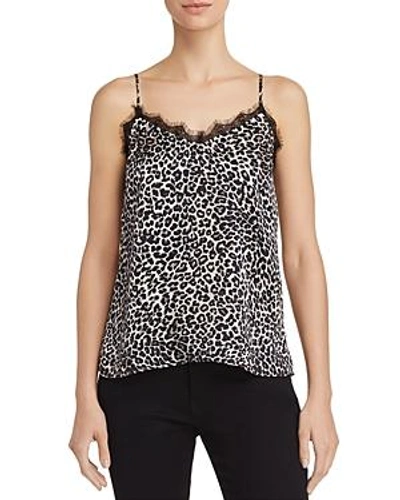 Anine Bing Lace-trimmed Leopard-print Silk-charmeuse Camisole