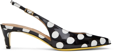 Marni Black Polka Dot Slingback