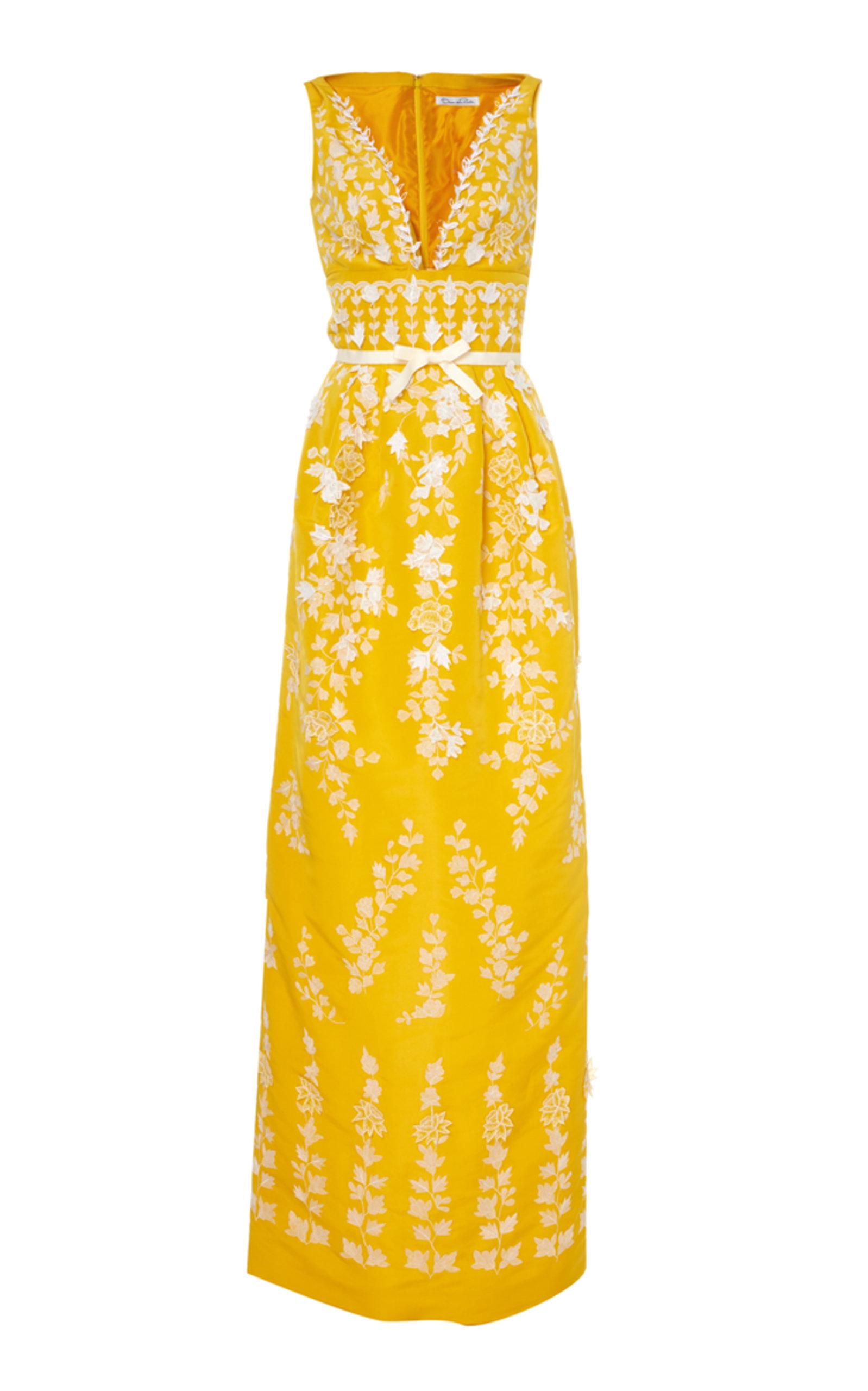 oscar de la renta yellow gown