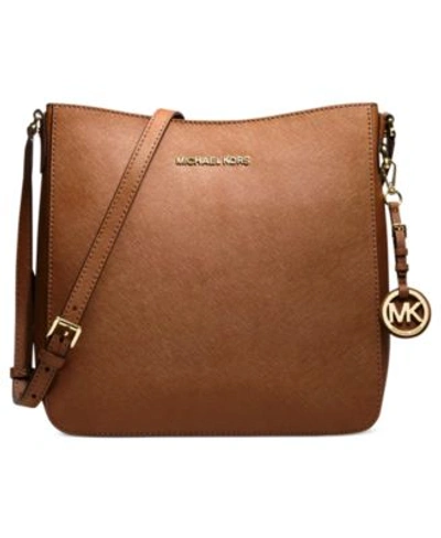 michael kors jet set large saffiano messenger bag handbag mk logo
