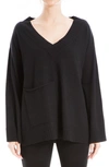 Max Studio Boxy Pocket Sweater In Black