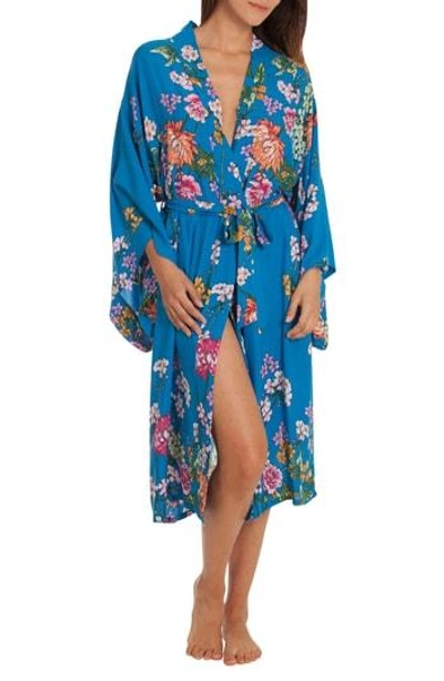 In Bloom By Jonquil Robe In Turq Print