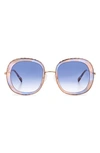 Missoni 53mm Round Sunglasses In Azul Havana Pink/ Violet