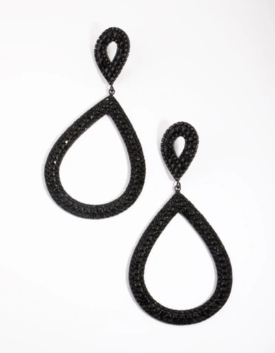 Lovisa Gunmetal Teardrop Statement Earrings In Black