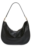 Mansur Gavriel Swing Leather Hobo In Black/gold