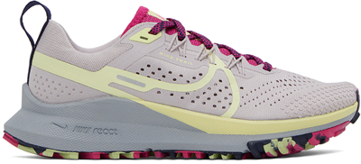 Nike React Pegasus Trail 4 "violet/luminous Green" Sneakers In Platinum Violet/luminous Green/purple Ink/fierce Pink 