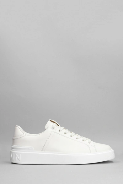 Balmain B Court Sneakers In White Leather