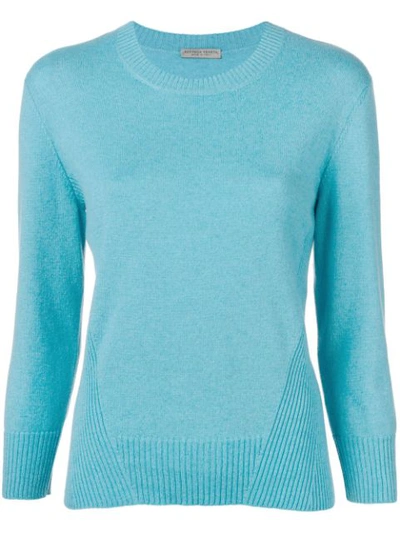 Bottega Veneta Ribbed Crew-neck Cashmere Sweater In Aqua (light Blue)