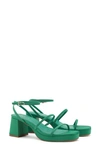 Larroude Gio Block Heel Strappy Sandal In Green