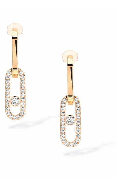 Messika Move Link Diamond Drop Earrings In Yellow Gold