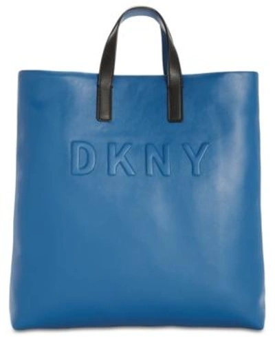Dkny Tilly Logo Tote, Created For Macy's In Summer Blue/black