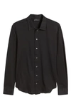 Emporio Armani Cotton Button-up Sport Shirt In Black