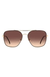 Carrera Eyewear 60mm Gradient Square Sunglasses In Black Gold/ Brown Orange