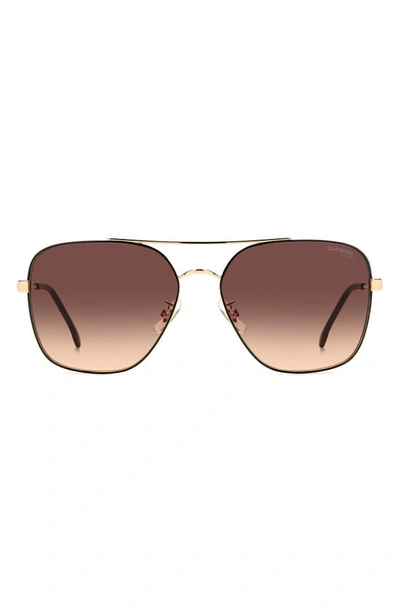 Carrera Eyewear 60mm Gradient Square Sunglasses In Black Gold/ Brown Orange