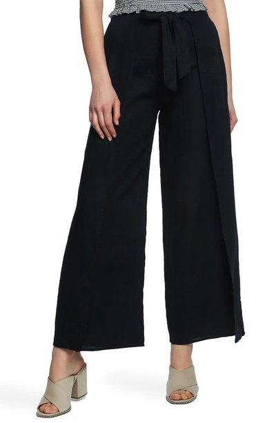 1.state Tie Front Split Seam Wide Leg Pants In Rich Black