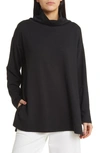 Eileen Fisher Cowl Neck Long Sleeve Tunic In Black