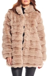 Donna Salyers Fabulous-furs Rainier Reversible Faux Fur Coat In Camel