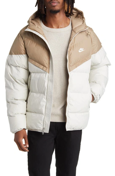 Nike Storm-fit Windrunner Insulated Hooded Jacket In Khaki/ Light Bone/ Sail