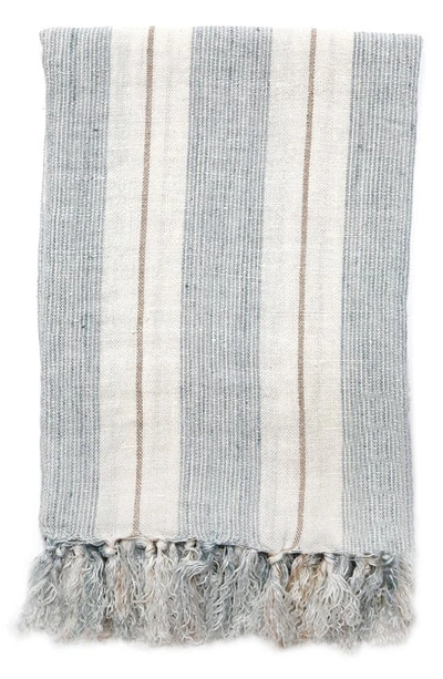 Pom Pom At Home Laguna Blanket In Ocean/ Natural