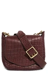 Aimee Kestenberg All For Love Leather Crossbody Bag In True Plum Croco