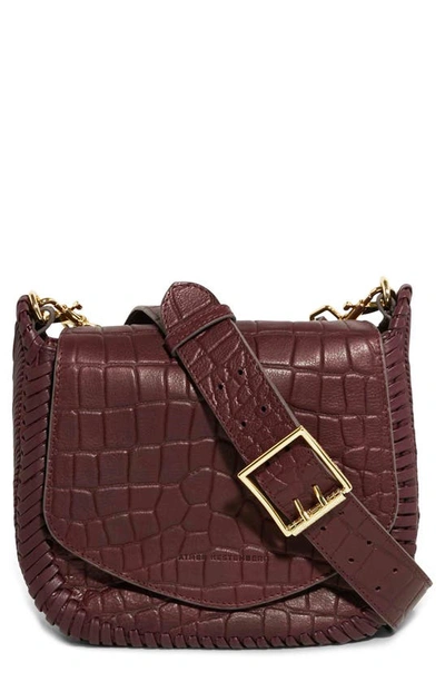 Aimee Kestenberg All For Love Leather Crossbody Bag In True Plum Croco