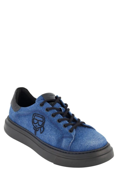 Karl Lagerfeld Karl Head Profile Sneaker In Denim Blue