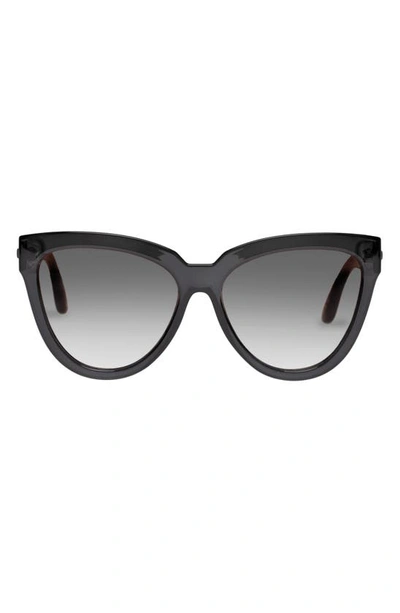 Le Specs Liar Liar 57mm Cat Eye Sunglasses In Grey / Brown Grad