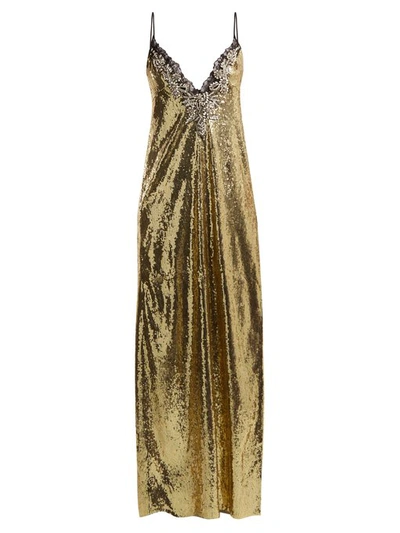 Dundas Sequin Embroidered Gown In Metallics