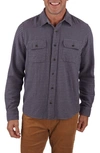 Tailor Vintage Heavy Weight Twill Flannel Shirt Jacket In Navy/ Vintage Houndstooth
