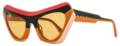 Marni Women's Striped Sunglasses Devil's Pool P1n Red/black/orange 56mm In Multi