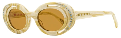 Marni Women's Oval Sunglasses Zion Canyon H2g Cream 51mm In Multi