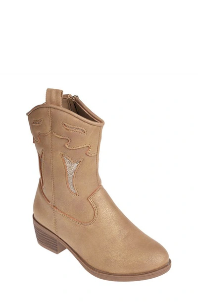 Vince Camuto Kids' Little Girls Mid Calf Glitter Classic Western Cowgirl Boots In Tan
