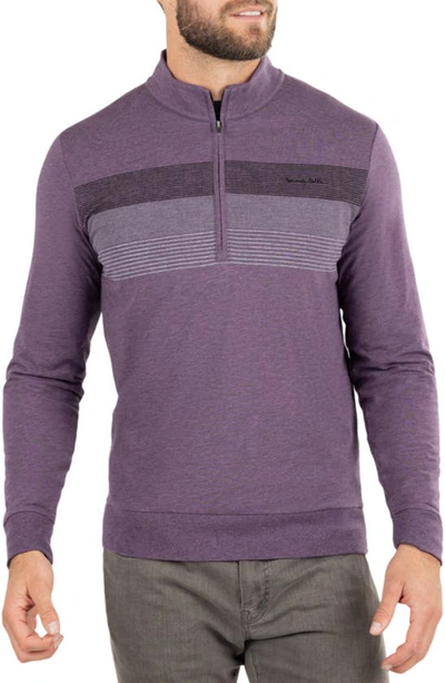 Travismathew Pioneer Stretch Cotton Blend Half Zip Pullover In Heather Sweet Grape