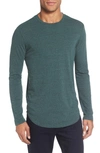 Goodlife Tri-blend Long Sleeve Scallop Crew T-shirt In Silver Pine
