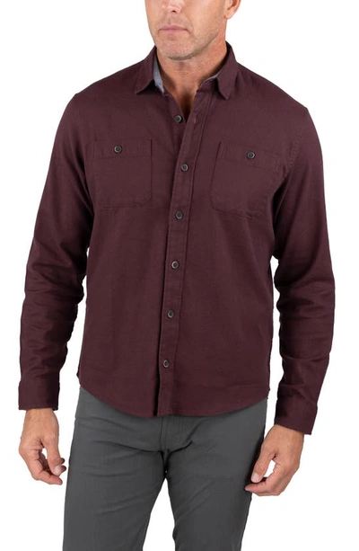 Tailor Vintage Flannel Twill Button-up Shirt In Raspberry Fudge