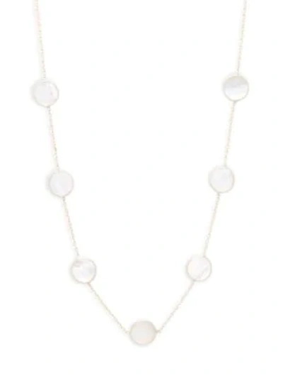 Saks Fifth Avenue Mother-of-pearl Circles Station Necklace In White