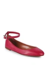Valentino Garavani Classic Leather Ballet Flats In Red