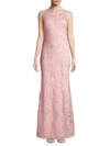 Karl Lagerfeld Sleek Lace Gown In Rose