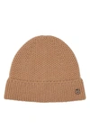 Bruno Magli Honeycomb Knit Cashmere Beanie In Brown