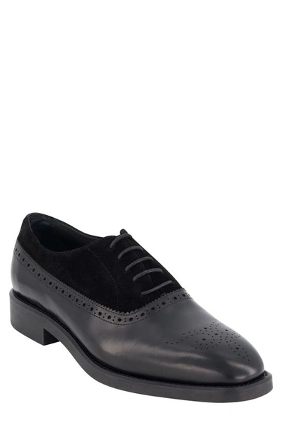 Karl Lagerfeld Paris Leather & Suede Whipstitch Oxford In Black