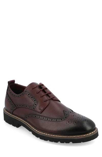Vance Co. Campbell Wingtip Derby In Bordeaux
