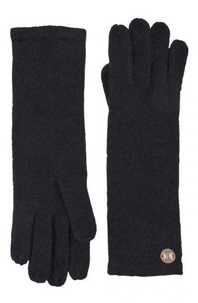 Bruno Magli Cashmere Jersey Knit Gloves In Black