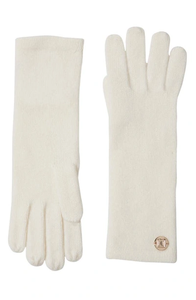 Bruno Magli Cashmere Jersey Knit Gloves In Ivory
