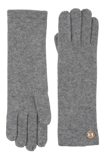 Bruno Magli Cashmere Jersey Knit Gloves In Grey