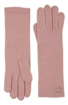 Bruno Magli Cashmere Jersey Knit Gloves In Pink