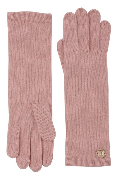 Bruno Magli Cashmere Jersey Knit Gloves In Pink