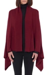 Bruno Magli Cashmere & Wool Rib Knit Cape Scarf In Bordeaux