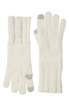 Bruno Magli Cashmere Knit Gloves In Ivory