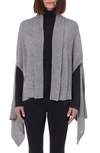 Bruno Magli Cashmere & Wool Rib Knit Cape Scarf In Grey