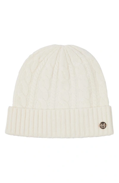 Bruno Magli Cashmere Chunky Knit Cable Hat In Ivory